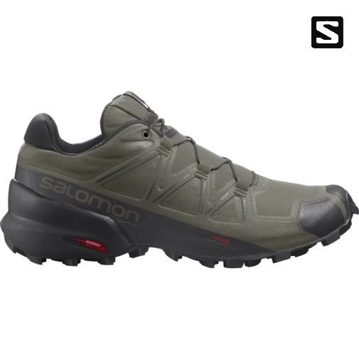 Olive Salomon Speedcross 5 Men's Trail Running Shoes | IE TA2153